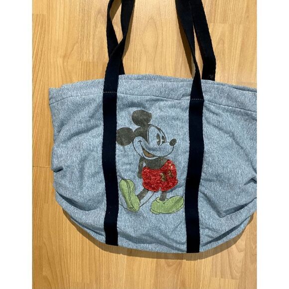 Authentic Disney Parks Women’s Mickey Mouse Sequin Tote Bag Blue - Picture 1 of 11